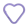 Moschettone a cuore viola in lega con finitura laccata per portachiavi e borse - Cuore Piccolo / Viola scuro