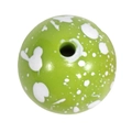 Neon groen acrylkraal met artistiek wit inktspatpatroon voor handgemaakte DIY sieraden - 16mm Vruchtengroen