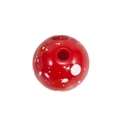 Gepolijste rode acrylkraal met witte inktstippen en middengat voor DIY-sieraden maken - 10mm Helderrood