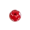 Rode acryl kraal met witte spetters voor doe-het-zelf sieraden en kettingen - 8mm Helderrood