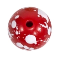 Levendige rode acryl kraal met witte inktspatten en centraal gat voor DIY sieraden - 16mm Helderrood