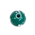 Groene ronde acryl kraal met witte inktspat patroon voor het maken van DIY sieraden - 10mm Donkergroen