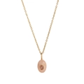Minimalist gold chain necklace with oval pink gemstone pendant for a modern jewelry look - Oval / Pink