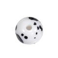 Ronde acryl kraal met dalmatiër stippenpatroon en middengat voor DIY sieraden maken - 10mm Wit