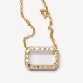 Pendentif médaillon rectangulaire plaqué or 18k avec pierres colorées en étoile - Rectangle Or Avec Zirconium Coloré