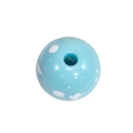 Cyaan acryl ronde kraal met witte Mickey-patronen voor DIY-sieraden en handgemaakte kunst - 10mm Blauw