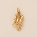 Polished gold lobster pendant with sparkling crystal inlay for necklaces and bracelets - No.11 Scorpion Pendant