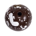 Donkerbruine acryl kraal met wit verfspatpatroon voor DIY sieraden maken hobby - 16mm Donkerkoffie