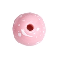 Roze acryl ronde kraal met witte inktstippen en middengat voor DIY-sieraden maken - 12mm Lichtroze