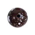 Donkerbruine acryl kraal met wit inktpatroon voor DIY sieraden en kettingen maken - 12mm Donkerkoffie
