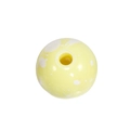 Gele acrylkraal met witte verfspatten voor DIY-sieraden en kralenkettingen - 10mm Bleekgeel