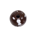 Donkerbruine acryl kraal met wit spetterpatroon voor DIY sieraden maken - 10mm Donkerkoffie