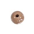 Bruine acryl kraal met artistieke witte inktspatten voor DIY sieraden maken - 8mm Lichtkoffie