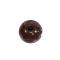 Donkerbruine ronde acryl kraal met witte inktstippen en glanzende afwerking voor DIY sieraden - 8mm Donkerkoffie
