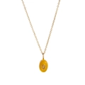 18k gold plated titanium steel necklace featuring a teardrop yellow gemstone pendant - Oval / Yellow