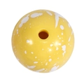 Levendige gele acryl kraal met witte inktspatten voor doe-het-zelf sieraden en hangers - 16mm Geel