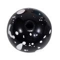 Zwarte acryl kraal met witte inktspatten voor het maken van DIY sieraden - 16mm Zwart