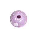 Lavendelkleurige acryl ronde kraal met witte inktspatten voor DIY sieraden maken - 10mm Lichtpaars