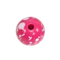Ronde acryl kraal in magenta roze met witte spatpatroon voor doe-het-zelf sieraden maken - 10mm Rozerood