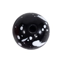 Acryl kraal voor sieraden met zwarte achtergrond en witte inktspatjes patroon - 12mm Zwart