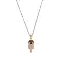 18k gold chain necklace with white popsicle pendant featuring colorful cubic zirconia - Popsicle