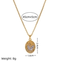 Gold tone swan and moon oval pendant necklace with 45cm chain and crystals - Swan