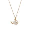 Collana balena dorata con pendente in perla barocca naturale per amanti del mare - Balena dorata