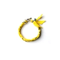Yellow silk scarf woven bracelet with 18k gold plated toggle clasp and turquoise bead - Yellow Bracelet