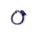 Braided silk scarf bracelet in purple with a golden toggle clasp and turquoise bead - Purple Bracelet