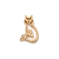 Polished 18k gold-plated stainless steel hollow fox pendant with minimalist design - Cat (Single Accessory)