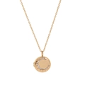 Golden locket necklace with embossed moon and star pendant on thin chain - Round Moon Locket Necklace