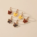 Drie paar stijlvolle vlinder oorbellen met parelmoer en schildpad schelp afwerkingen - Multicolor Set (WEH1494)