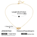 Collier étanche en acier inoxydable doré avec zircone pavé et breloques géométriques - Style Charm Trois-en-un (JDN0307022)