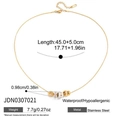 Waterproof gold-plated stainless steel necklace with five cylindrical charms and small beads - Five Bead Splicing Style (JDN0307021)