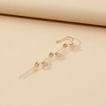 Elegant gold-tone ear wrap featuring five sparkling marquise-cut marquise-cut crystals - Gold Marquise Leaf Style (WEH1682 Gold)