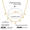 Collana a sfere in acciaio inossidabile dorato con ciondoli in cristallo e chiusura a moschettone - Collana Catena a Sfere Sottile (JDN0108020)