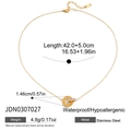 Goldene Halskette mit ineinandergreifenden Ringen und Zirkon-Inlay aus Edelstahl - Gold Gravierte Doppelte Ringe Mit Zirkonia (JDN0307027)