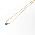 Collana a catena serpente dorata con ciondolo a cuore in pietra preziosa blu - Stile Cuore Blu (GDN202512129)