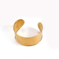 Modern minimalist wide gold wave cuff bracelet with a polished metallic finish for women - Minimalist Wide Mirror Smooth Surface (GDB20251286) / Gold