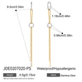 Dual-tone long tassel drop earrings in stainless steel with silver hoops and gold chains - Two-Tone Hoop with Gold Tassels (JDE0207020-PS)