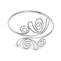 Zilveren bloem spiraal armring met minimalistisch verstelbaar metaaldraad ontwerp - Zilver
