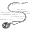 Vintage roestvrijstalen viking pentagram hanger met zilverkleurige boxketting - Hanger Met Ketting / 3mm Breedte 50cm Lengte