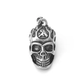 Ciondolo teschio in argento vintage con fiamma e lettera A in stile punk gotico - Solo Ciondolo (Senza Catena)