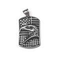 Roestvrijstalen adelaar schild dog tag ketting met Amerikaanse vlag textuur - Alleen Hanger (Geen Ketting)