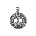 Ciondolo vintage albero della vita Yggdrasil in acciaio con incisioni di rune nordiche - Solo Ciondolo (Senza Catena)