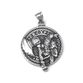 Vintage roestvrijstalen Viking bijl en raaf ronde hanger ketting in zilverkleur - Enkele Hanger (Geen Ketting)