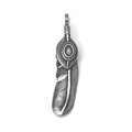 Vintage roestvrijstalen veer hanger met gedetailleerde gravering voor DIY sieraden - Alleen Hanger (Geen Ketting)