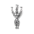Vintage silver stainless steel pendant featuring a muscular gym man figure design - Pendant Only (No Chain)