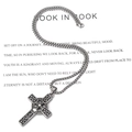 Hip hop style silver stainless steel necklace featuring a vintage Celtic cross pendant - Pendant And Box Chain Style One