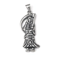 Vintage silver Santa Muerte scythe pendant in stainless steel for gothic necklaces - Large Size Pendant Only (Without Chain)